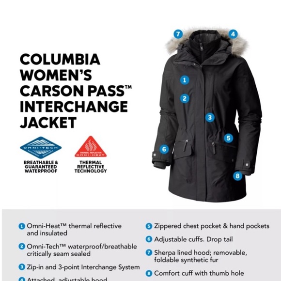 Columbia women’s Carson Pass IC coat in Black. Lightly used for one trip. - Picture 5 of 6